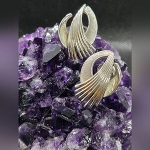 Crown Trifari Silver Earrings